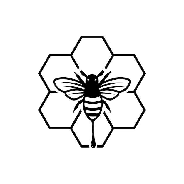 Bee hive logo premium vector