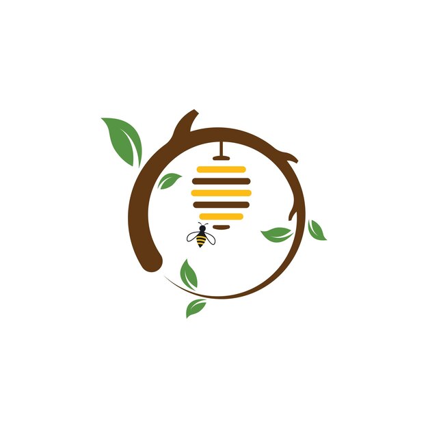 Bee hive vector icon illustration design