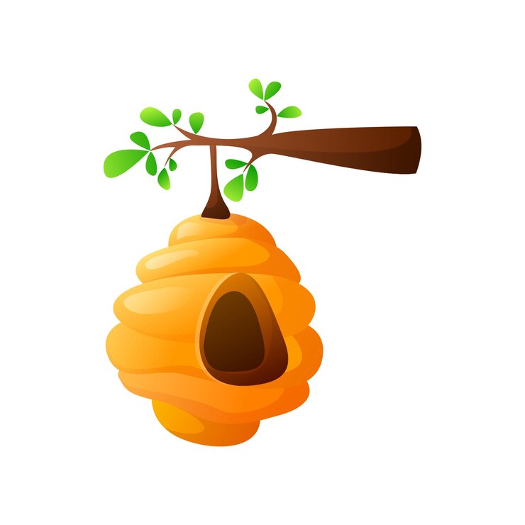 Vector bee hive vector illustration colorful