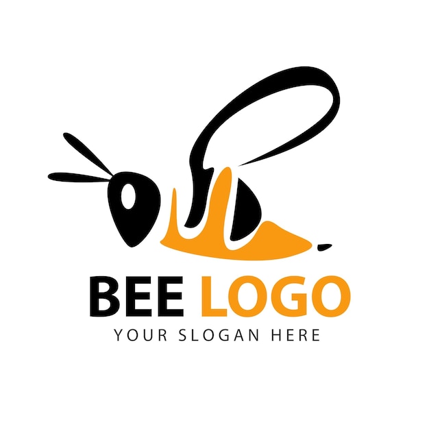 Bee and Honey Character Logo Vector