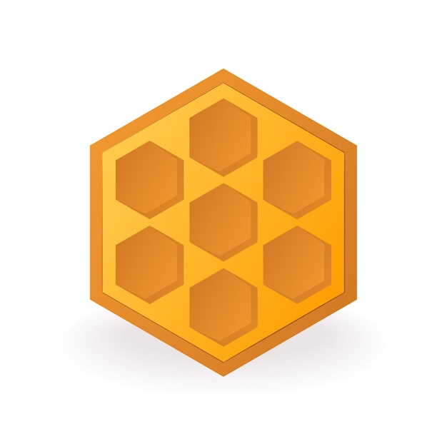 Bee and honey element of colorful set In this captivating illustration the artist employs a nature style and cartoon design to portray honeycombs with striking yellow tones Vector illustration