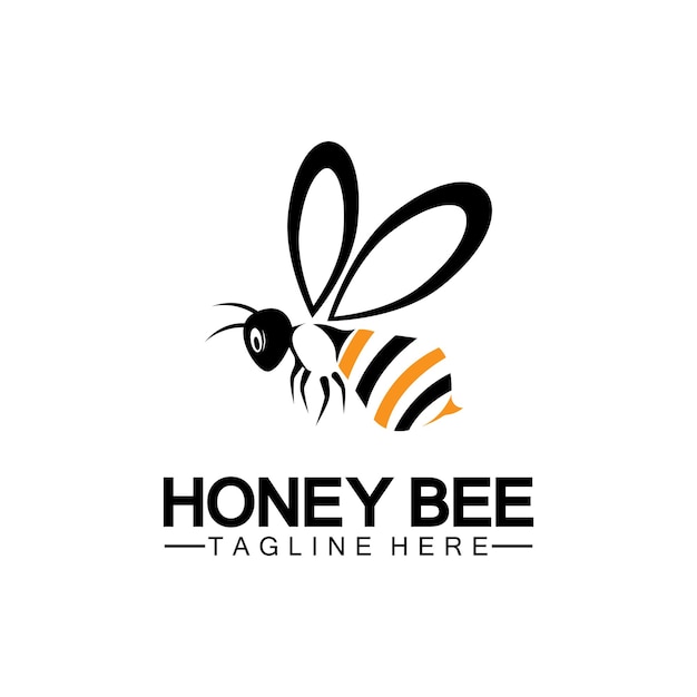 Modello di progettazione dell'illustrazione del simbolo dell'icona di vettore del logo del miele dell'ape