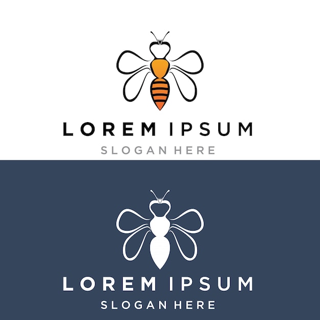 Медовый пчеловод с пчелом современный логотип векторный иллюстрационный дизайн
