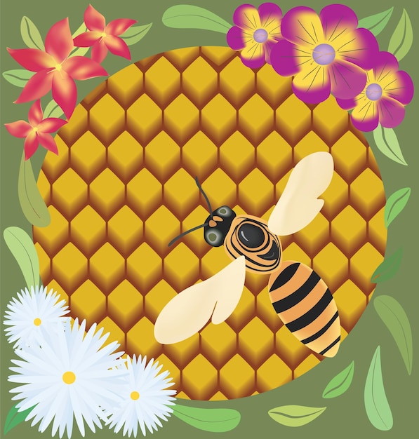 Vector bee honeycombs