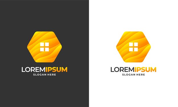 Bee house logo designs concept vector, honey house farm logo template vector illustration