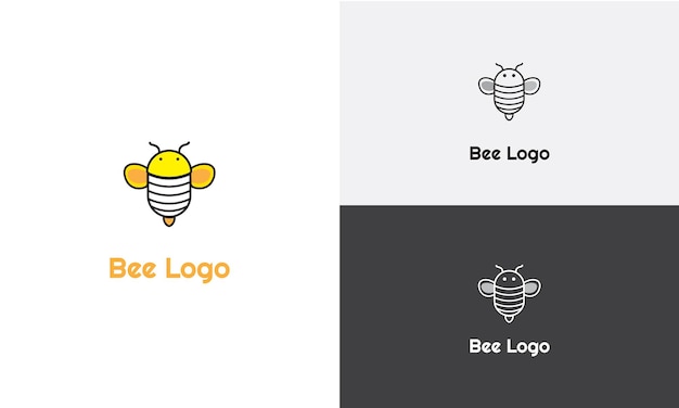 Bee icon vector graphics design element and honey bee company logo linear vector