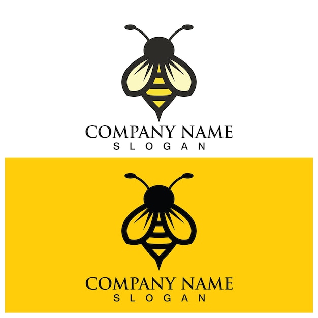 Disegno del modello dell'illustrazione del logo vettoriale dell'icona dell'ape