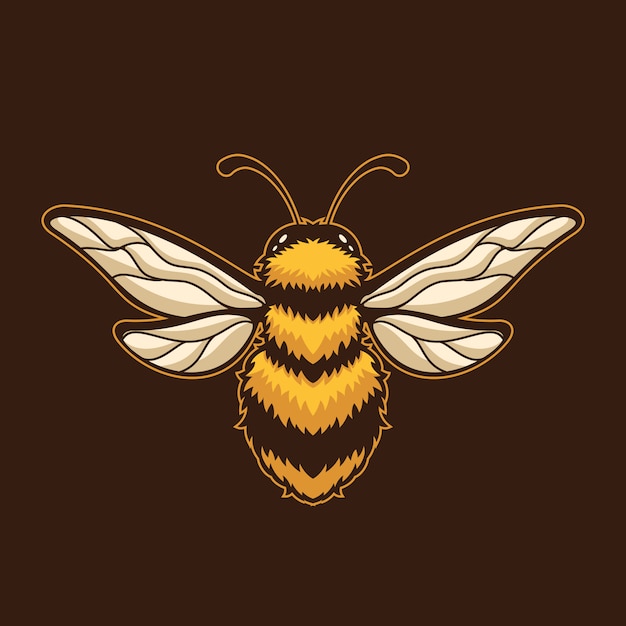 Bee insect cartoon logo template illustration. esport logo gaming