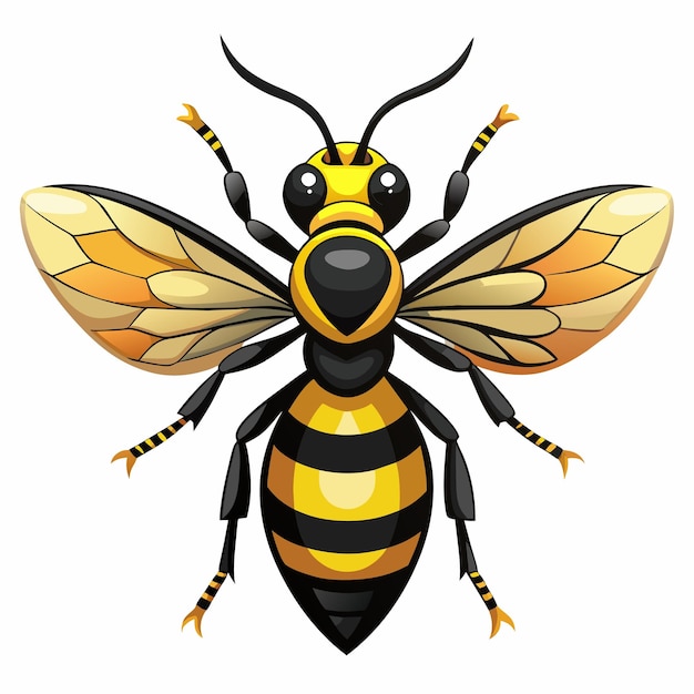 Vector bee isolated on white background vector illustration of a cartoon bee