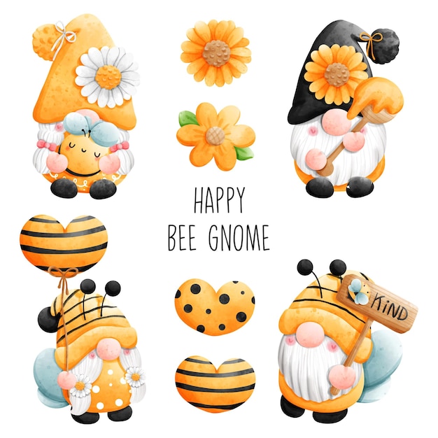 Bee kabouter honingbij vectorillustratie