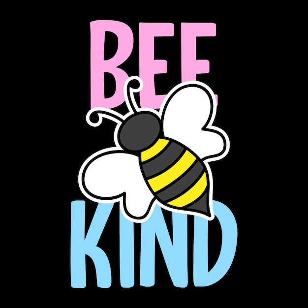 Vector bee kind text met een bee