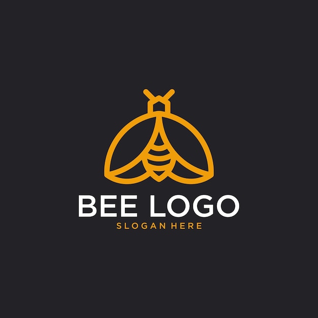 Vector bee lijn kunst logo ontwerp