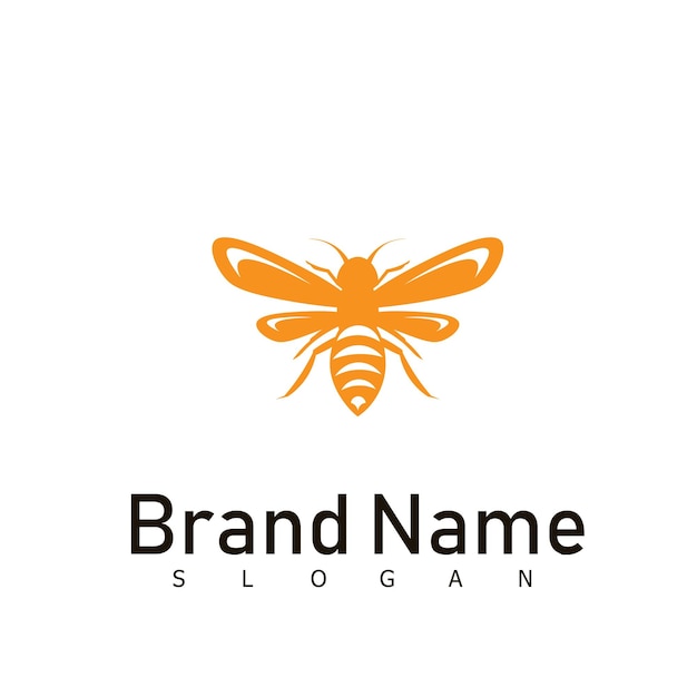 Bee logo animal honey design