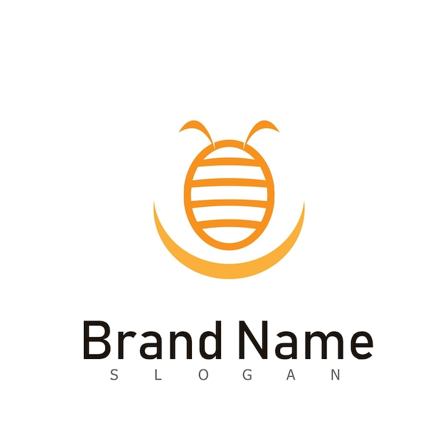 Bee logo animal honey design