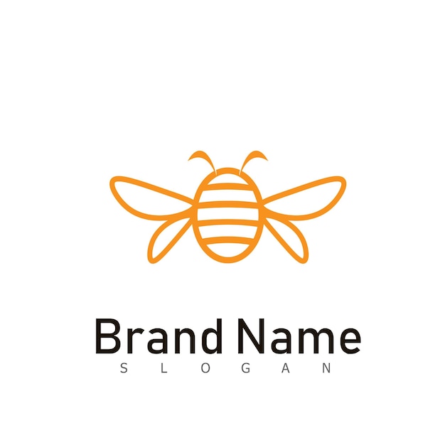 Bee logo animal honey design