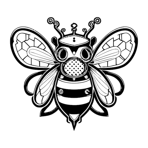 bee logo anime kawaii illustration