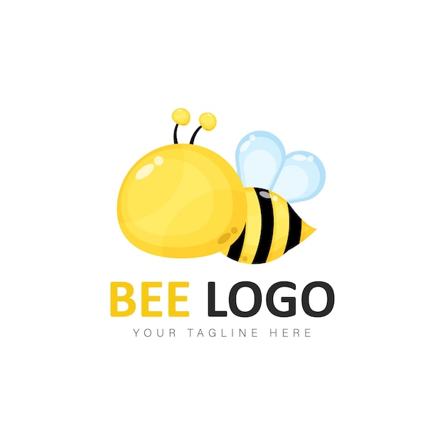 Bee logo cartoon design illustration