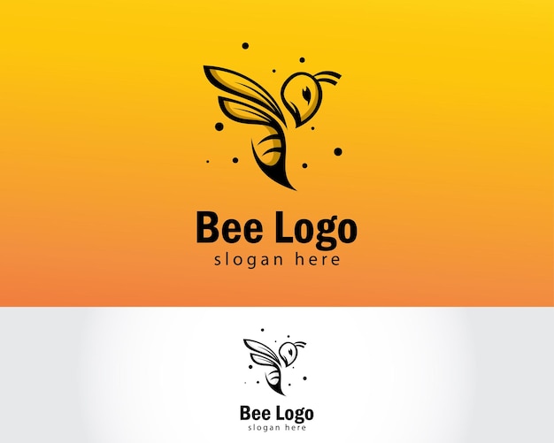 Bee logo creatieve dieren vliegende zakelijke ontwerp vector