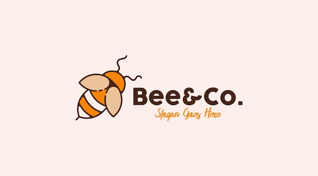 Bee Logo Design Concept for Anumal Logo Template Vector