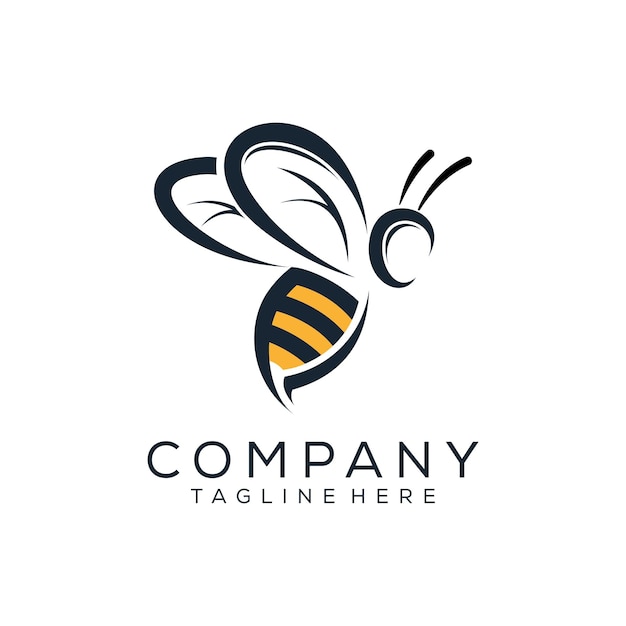 Bee Logo Design Premium Vector