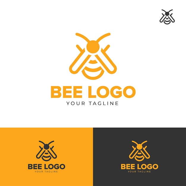 Vector bee logo design template