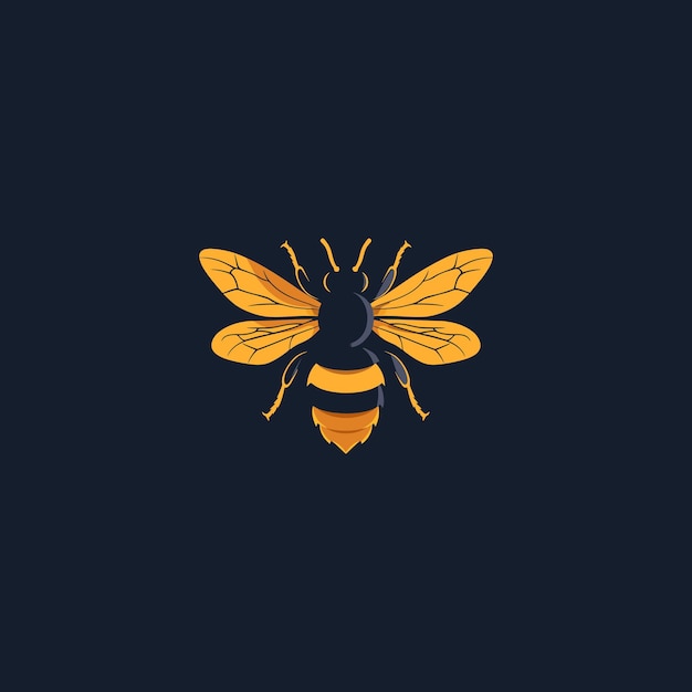 Vector bee logo design vector flat illustration template