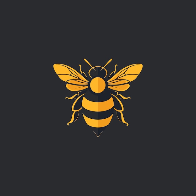 Vector bee logo design vector flat illustration template