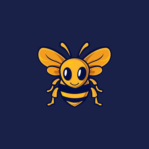 Bee logo design vector flat illustration template
