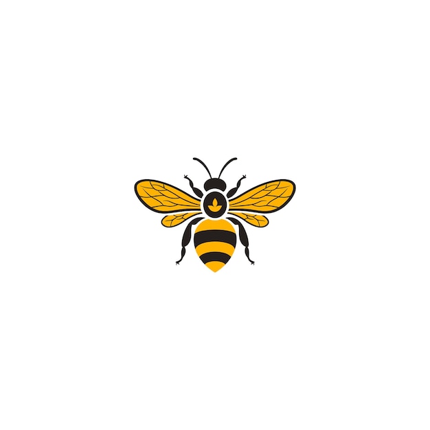 Vector bee logo design vector flat illustration template