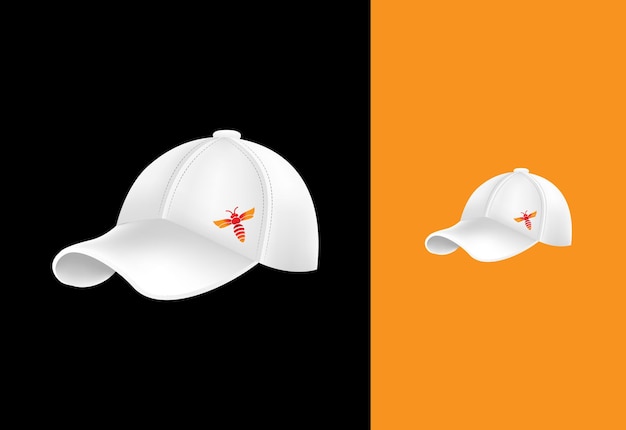 bee logo design vector graphic symbol and cap pro vector