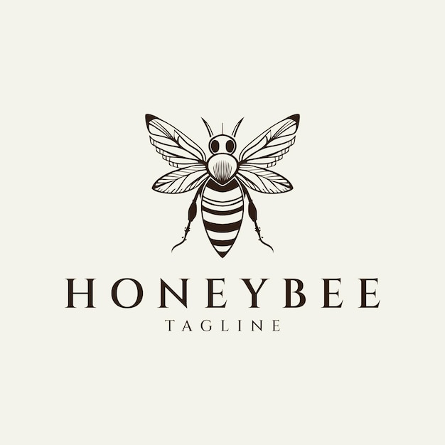 Bee logo design vector illustration