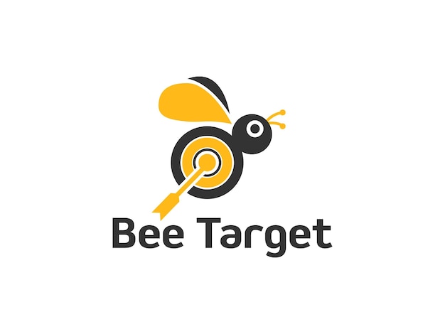 bee logo icon design with target Vector template