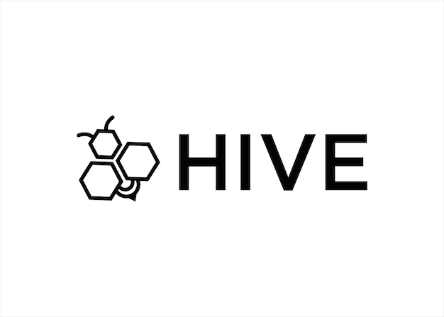 пчела логотип значок вектор улей мед концепция