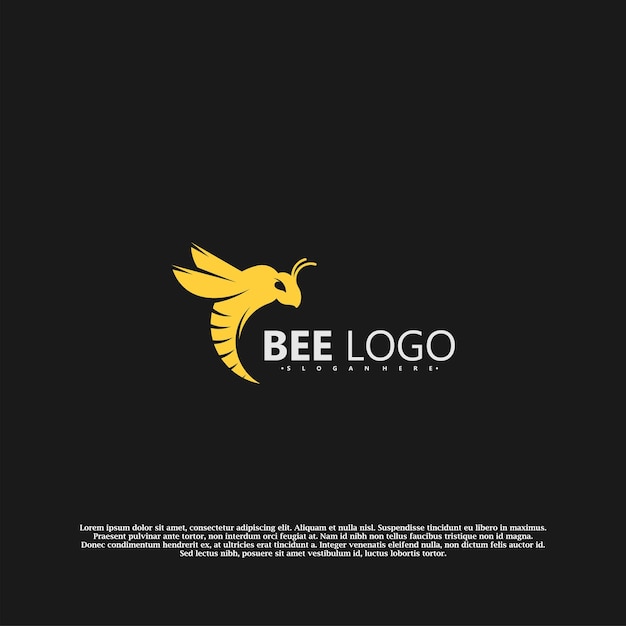 Vector bee logo icon vector illustration design bee animal logo modern concept