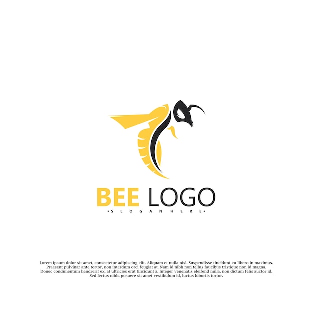 Bee logo icon vector illustration design bee animal logo modern concept