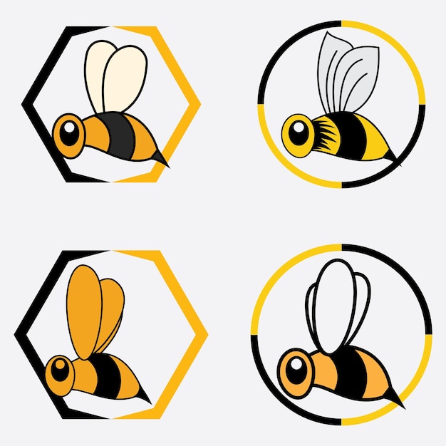 Bee logo illustraties design icoon