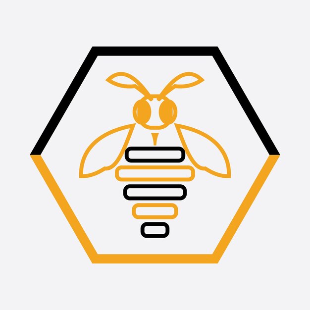 Bee logo illustraties design icoon