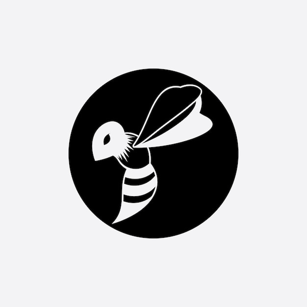 Bee logo illustrations design icon