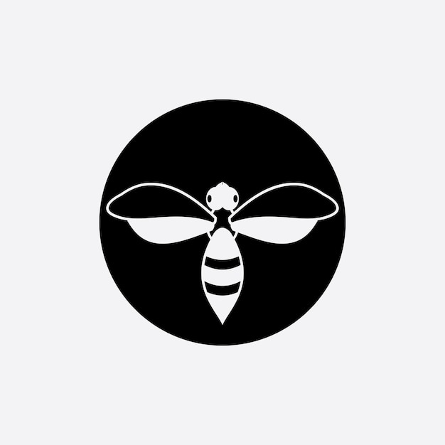 Bee logo illustrations design icon