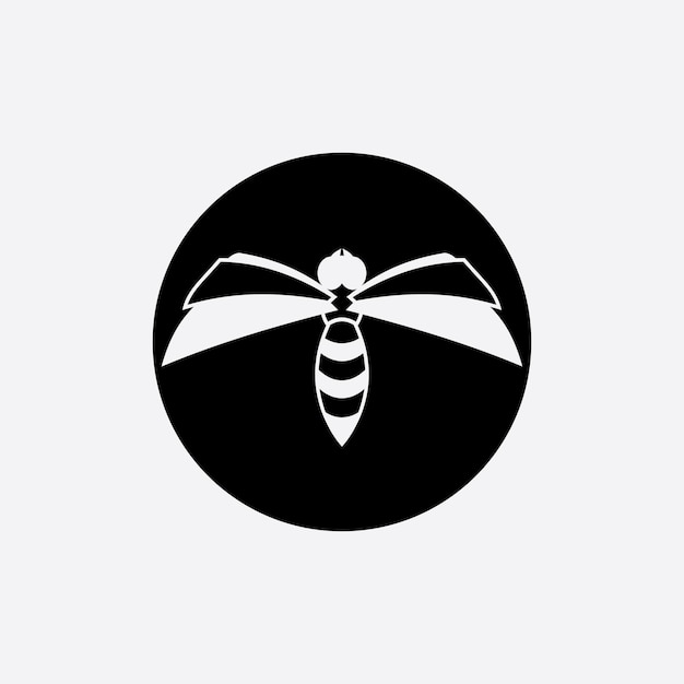 Bee logo illustrations design icon