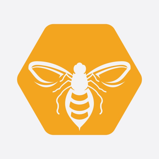 Bee logo illustrations design icon