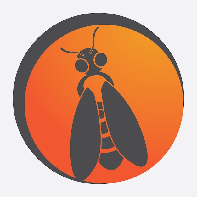 Vettore icona del design delle illustrazioni del logo dell'ape