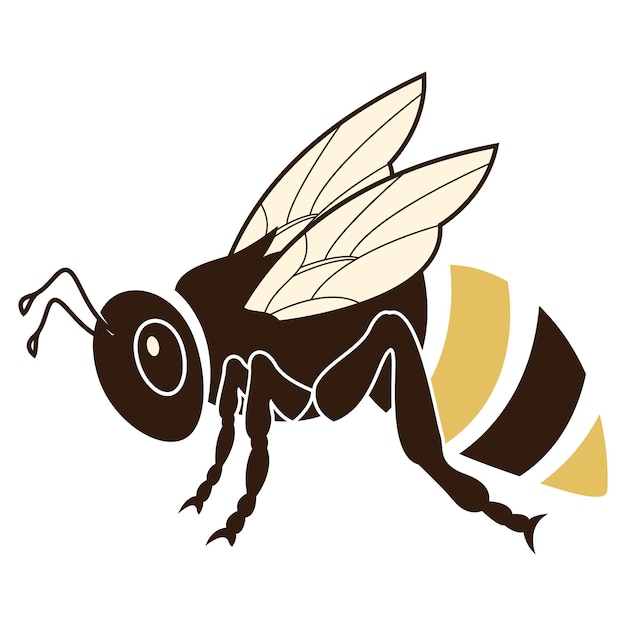 Bee logo illustrations design icon