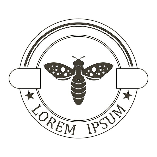 Bee logo illustrations design icon