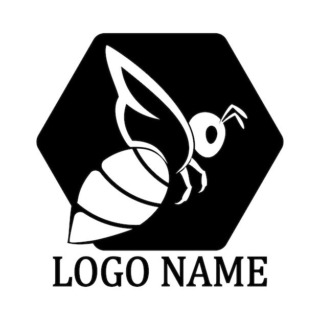 Bee logo illustrations design icon