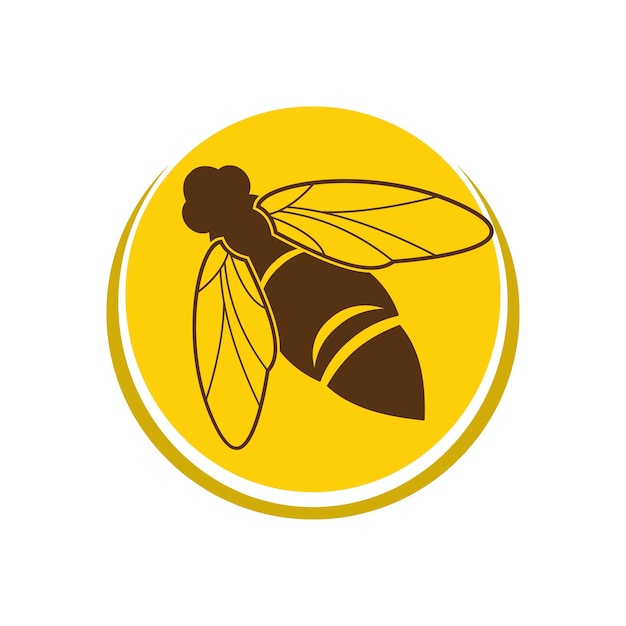 Bee logo illustrations design icon