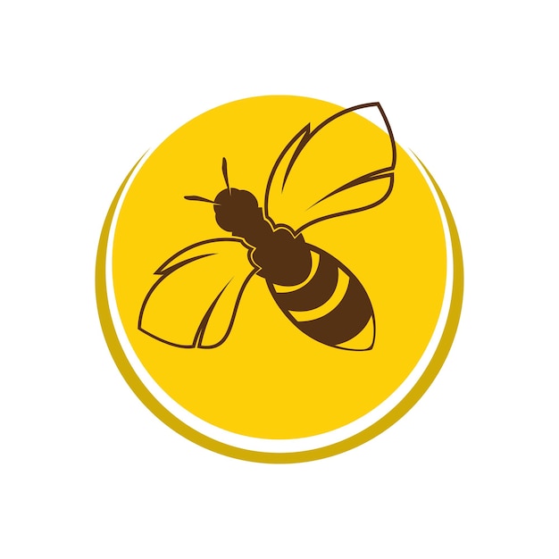 Bee logo illustrations design icon