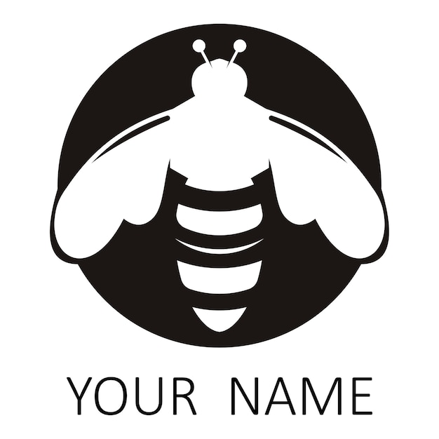 꿀벌 로고 일러스트 디자인 아이콘