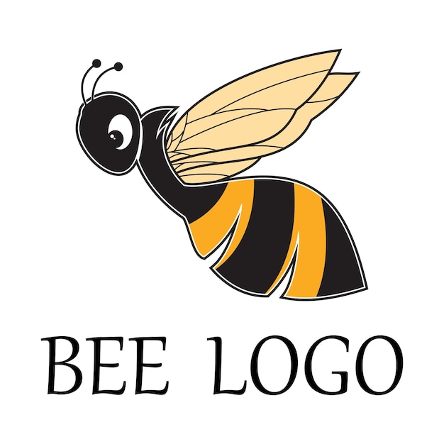 Bee logo illustrations design icon