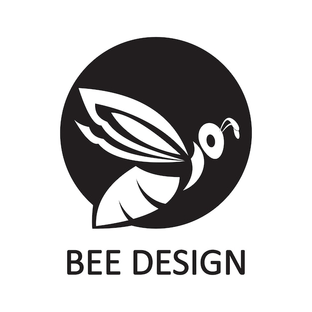 Bee logo illustrations design icon